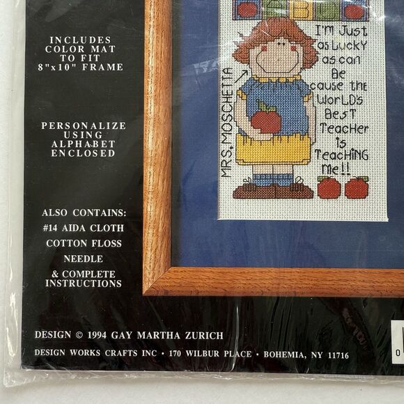 Design Works Counted Cross Stitch Kit "Teacher" 9394 Complete UNSEALED - Picture 2 of 6